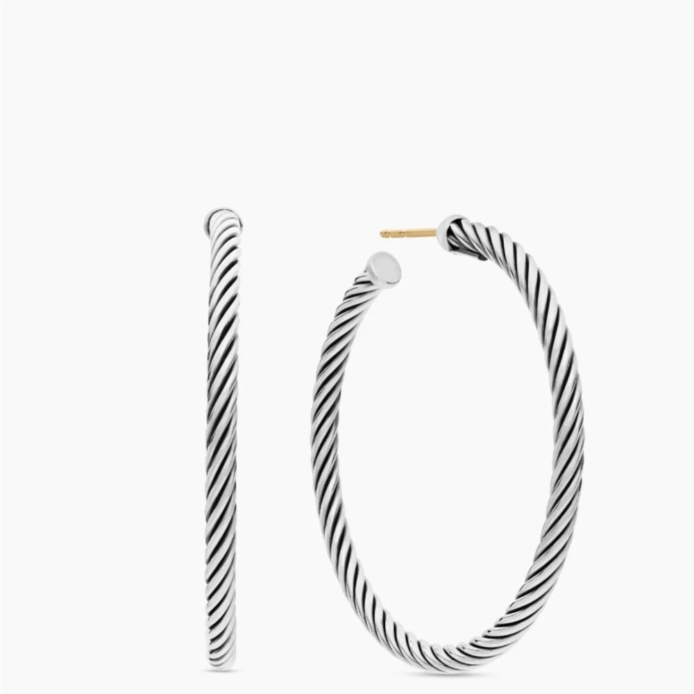 David Yurman Cable Hoop Earrings
Sterling Silver, 1.5in - Picture 4 of 4